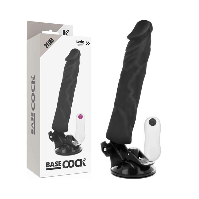 REALISTIC VIBRATOR REMOTE CONTROL BLACK 21 CM -O- 4 CM