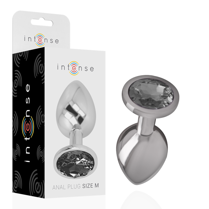 img_144341_be1fa5fa9bae4850192be6e9ca618413_1.png ALUMINUM METAL ANAL PLUG WITH BLACK GLASS SIZE M – Kuva 1