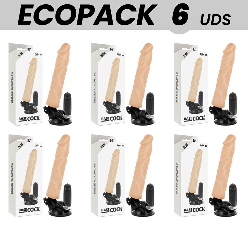 BASECOCK REALISTIC VIBRATOR REMOTE CONTROL FLESH 21 CM -O- 4 CM