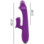 IGGY MULTIFUNCTION RECHARGEABLE VIBRATOR UP & DOWN WITH CLITORAL STIMULATOR PURPLE - Image 3