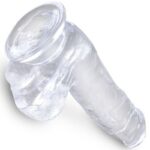 CLEAR REALISTIC PENIS WITH BALLS 13.5 CM TRANSPARENT - Image 4