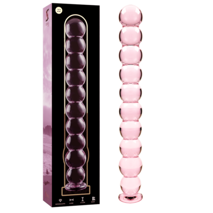 MODEL 22 DILDO BOROSILICATE GLASS PINK 21.5 CM -O- 2.5 CM