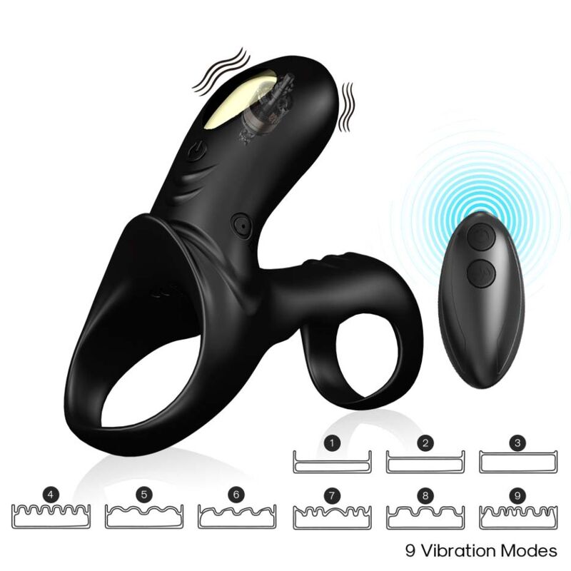 RANGER DOUBLE VIBRATOR RING FOR COUPLES BLACK