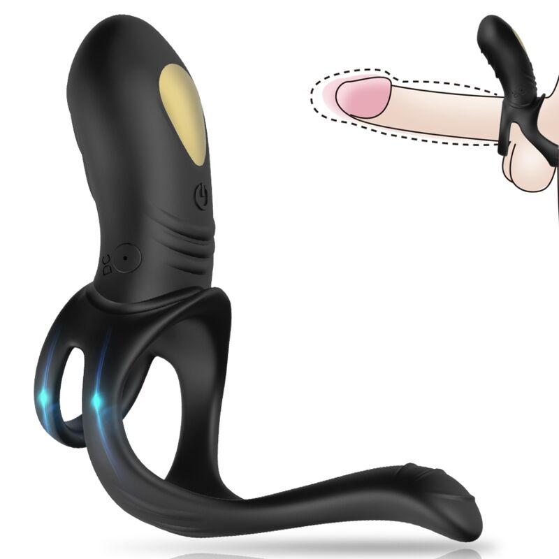 JOY JUMPER RING VIBRATOR FOR COUPLES & ANAL PLUG BLACK