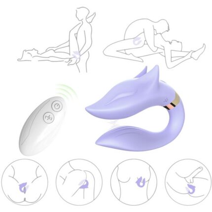 FOX VIBRATOR FOR COUPLES REMOTE CONTROL PURPLE