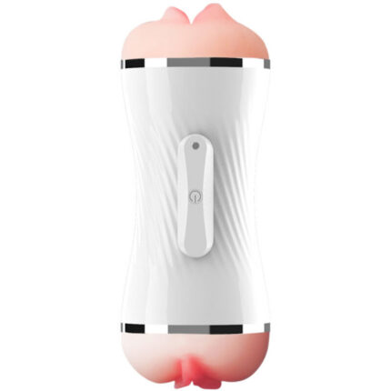 DOUBLE VAGINA & MOUTH VIBRATOR MASTURBATOR WHITE