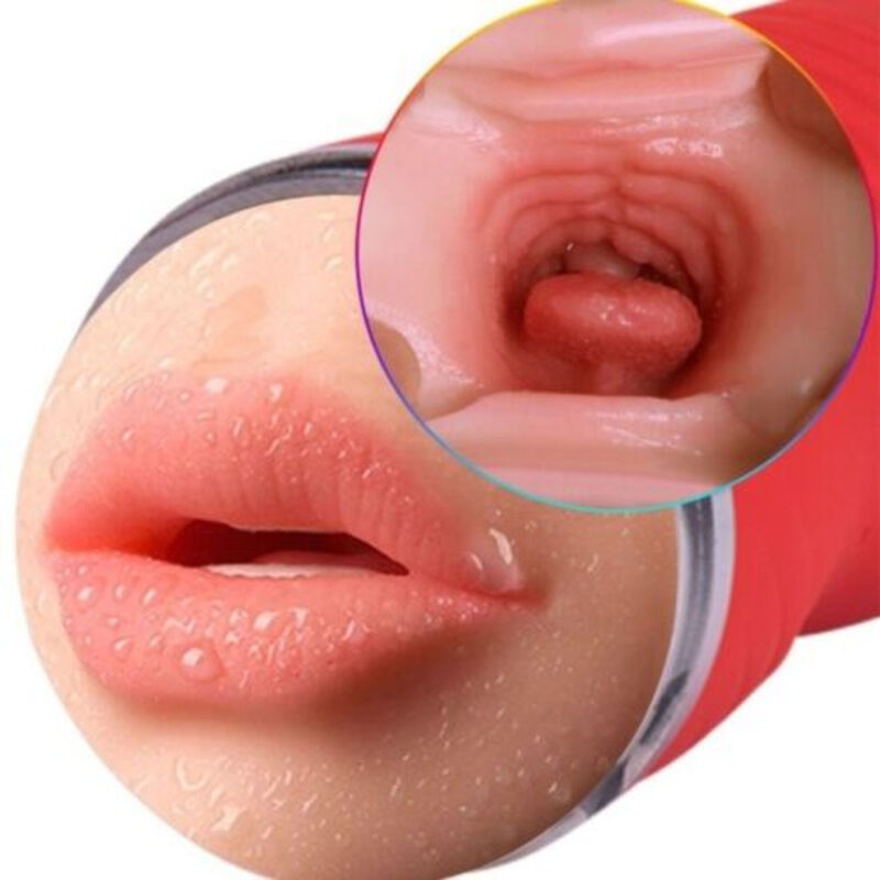 DOUBLE VAGINA & MOUTH RED MASTURBATOR