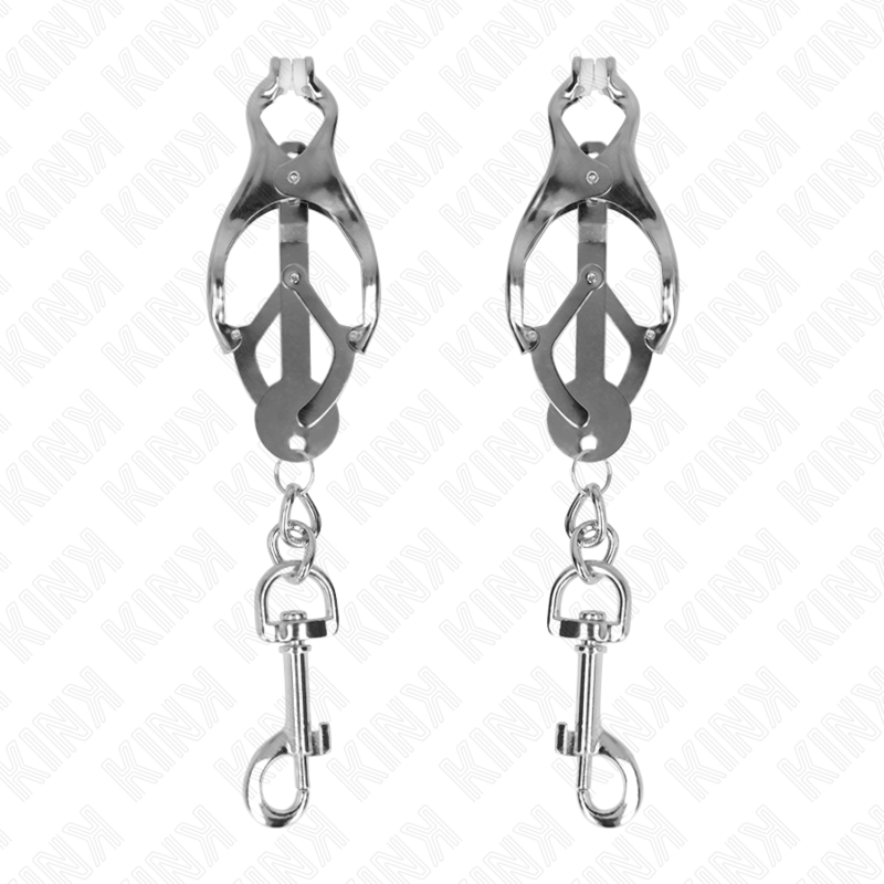 JAPANESE CLOVER NIPPLE CLAMPS WITH HOOKS SILVER
