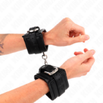 RHINESTONE BUCKLE WRIST RESTRAINTS BLACK ADJUSTABLE 25-32 CM X 5.5 CM - Pilt 3