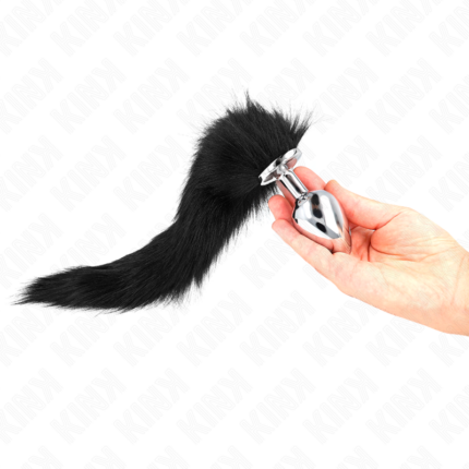 ANAL PLUG SIZE L 10 X 4 CM WITH SYNTHETIC TAIL 40 CM BLACK