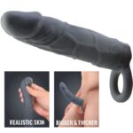 REALISTIC SKIN PENIS SLEEVE DARK GREY - Pilt 4