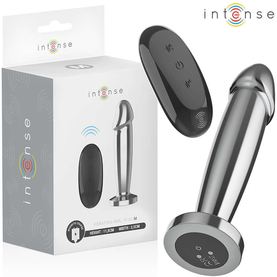 ANAL PLUG 10 VIBRATIONS METAL DILDO WITH REMOTE CONTROL M