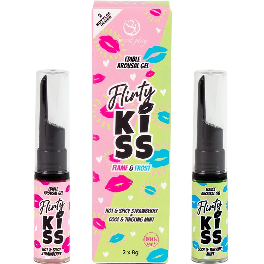 FLIRTY KISS GELS WITH ORAL SEX EFFECTS STRAWBERRY & MINT 2 x 8 GR