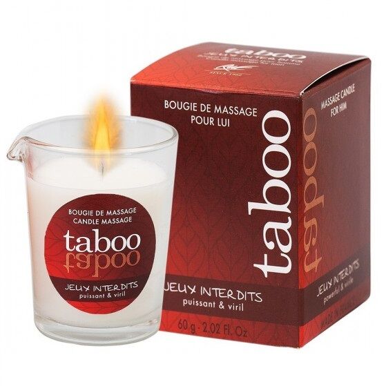 TABOO MASSAGE CANDLE FOR HIM JEUX INTERDITS WILD LICHEN SCENT