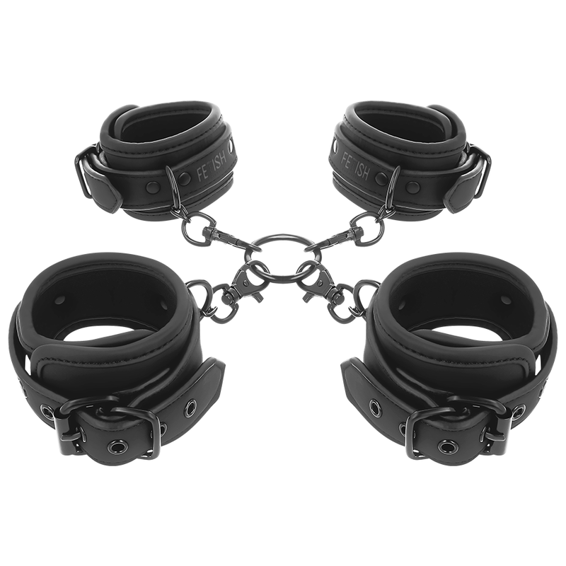 SET OF HAND AND ANKLE HANDCUFFS WITH NOPRENE LINING