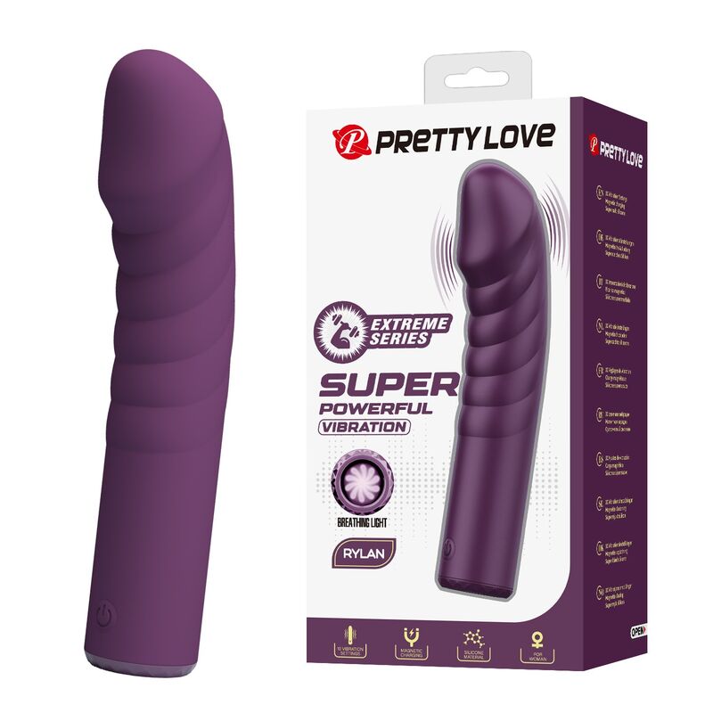 RYLAND RECHARGEABLE VIBRATOR 10 FUNCTIONS PURPLE